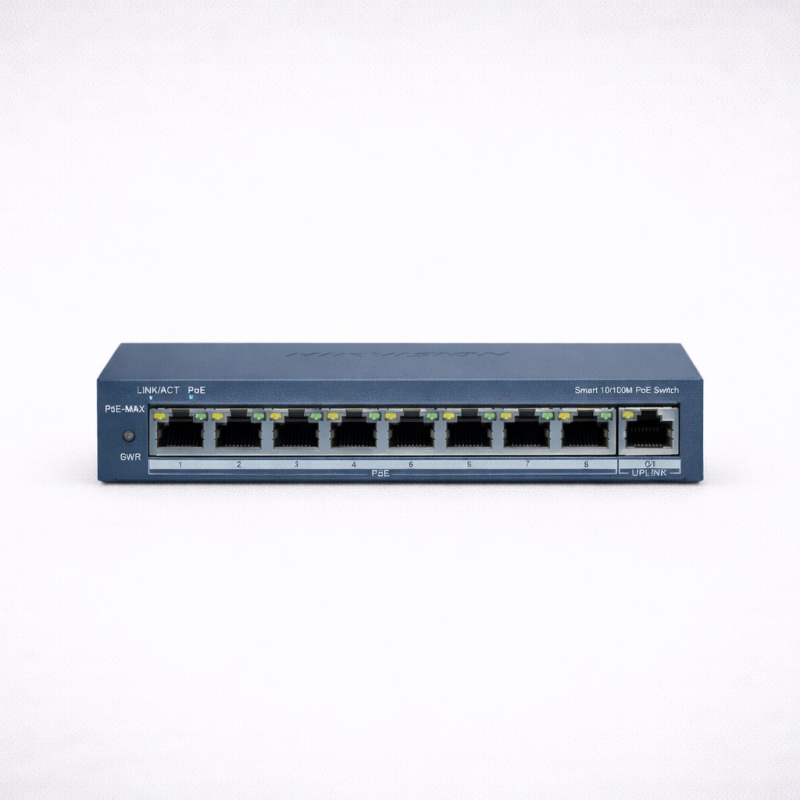 سويتش ذكي PoE من Hikvision بثمانية منافذ Fast Ethernet