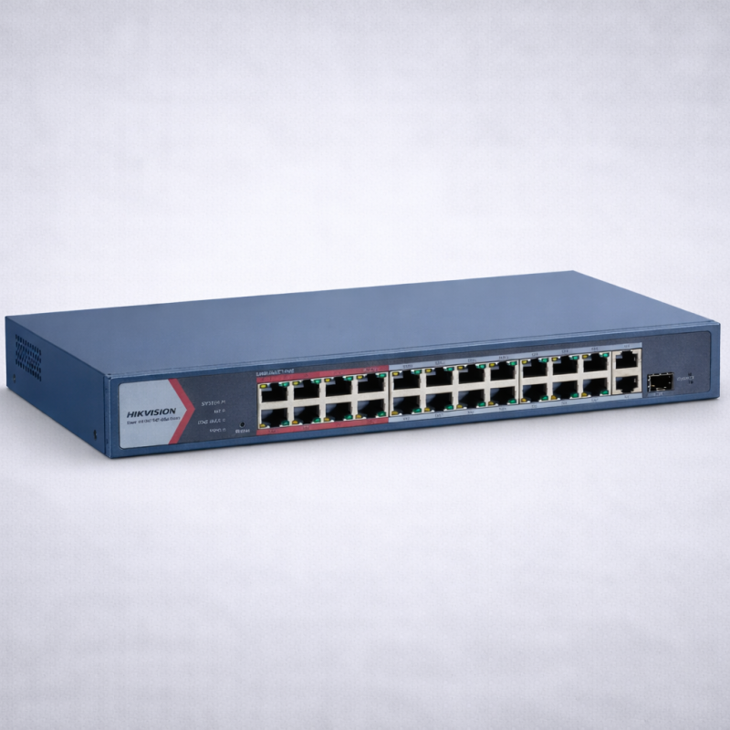 سويتش ذكي PoE من Hikvision بأربعة وعشرين منفذ Fast Ethernet