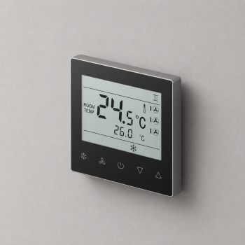 منظم الحرارة الذكي Nature Thermostat – إطار رمادي – زجاج أسود